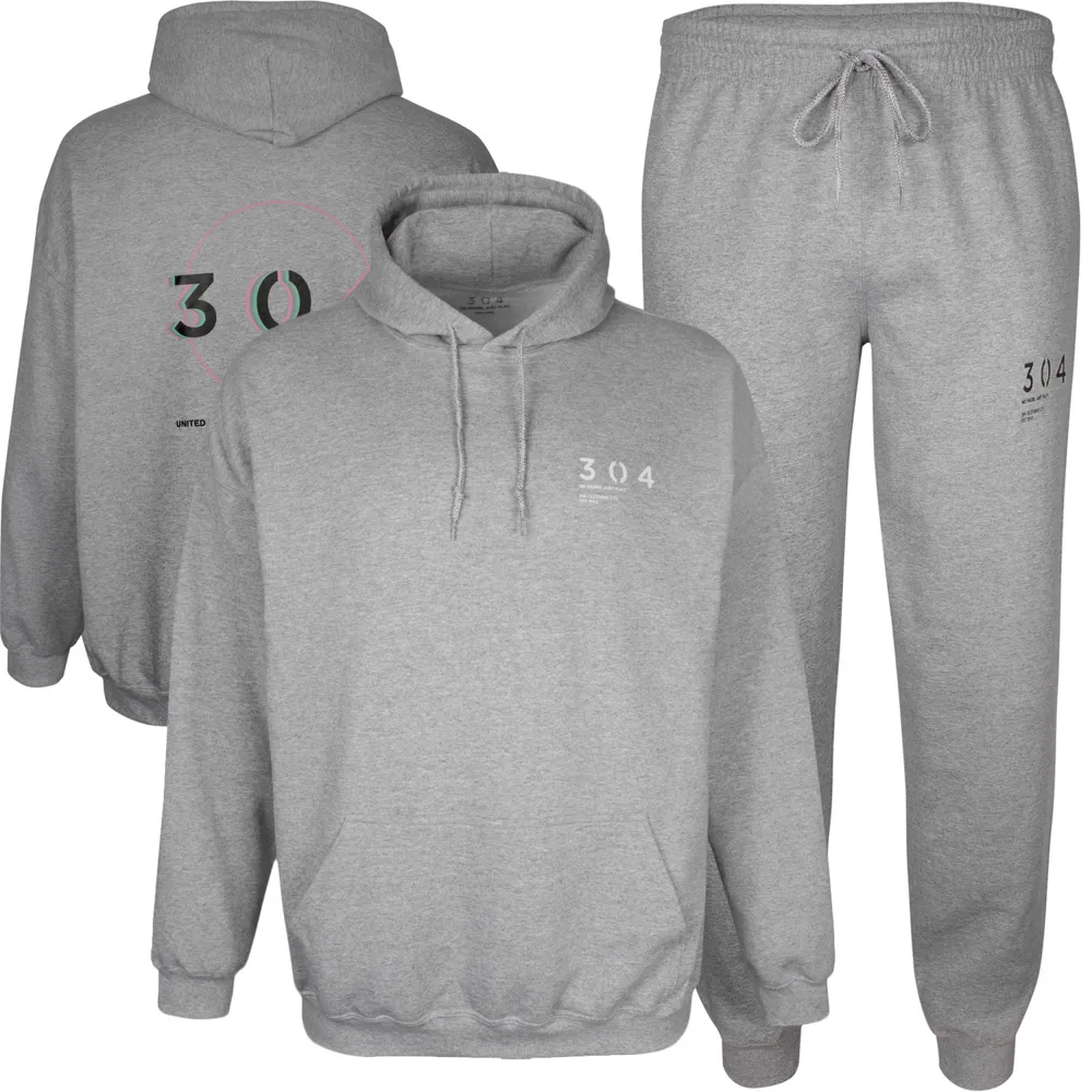 304 Circle Portal Hoody & Stamp Jogger Tracksuit Set - Grey