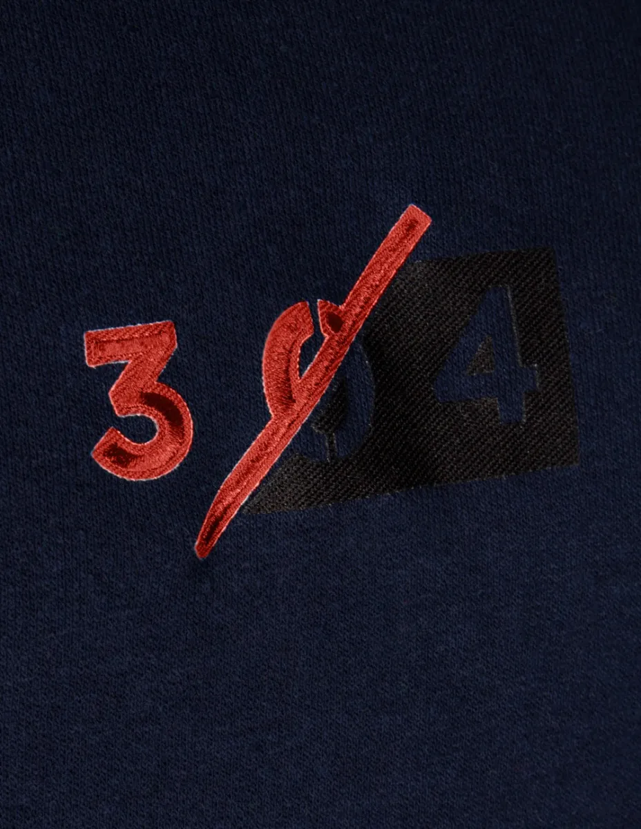 304 Split Red Logo Hoody - Navy