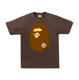 A BATHING APE BIG APE HEAD TEE - BROWN