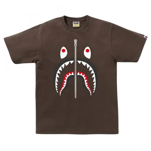 A Bathing Ape Men Shark Tee (brown)