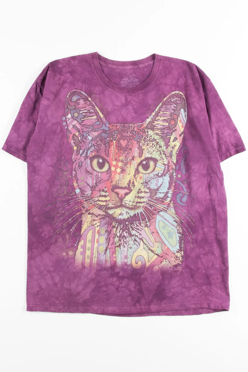 Abstract Cat Tie Dye Tee