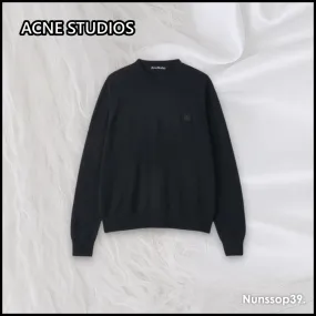 Acne Studios  |Crew Neck Unisex Street Style Long Sleeves Plain Logo