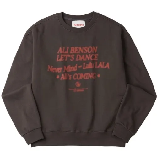 ALI BENSON  |Unisex Street Style Long Sleeves Logo Sweatshirts