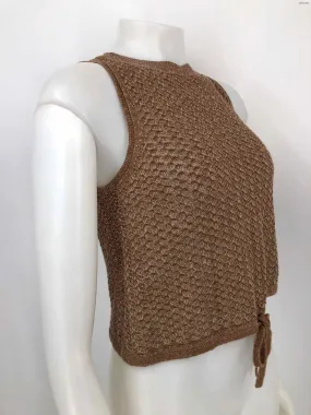 ALICE & OLIVIA Tan Crochet Crop Tank Size X-SMALL Top