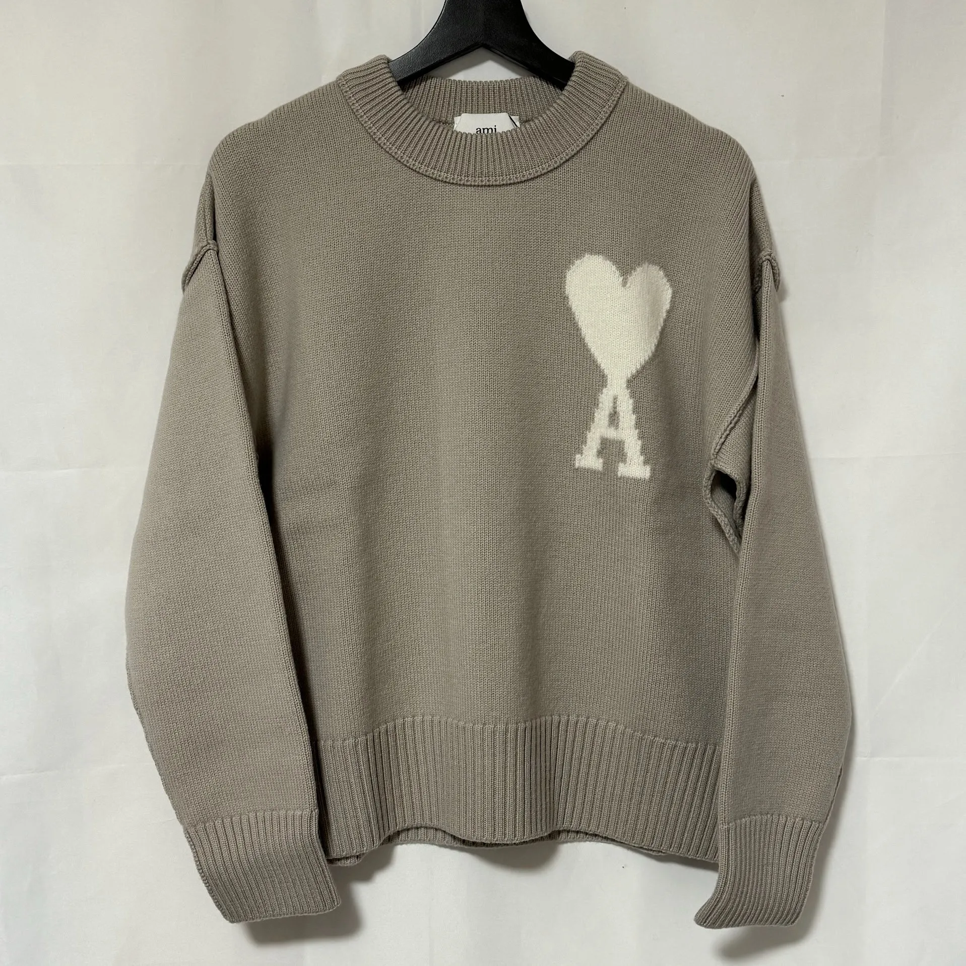 AMI PARIS  |Crew Neck Heart Unisex Wool Long Sleeves Logo