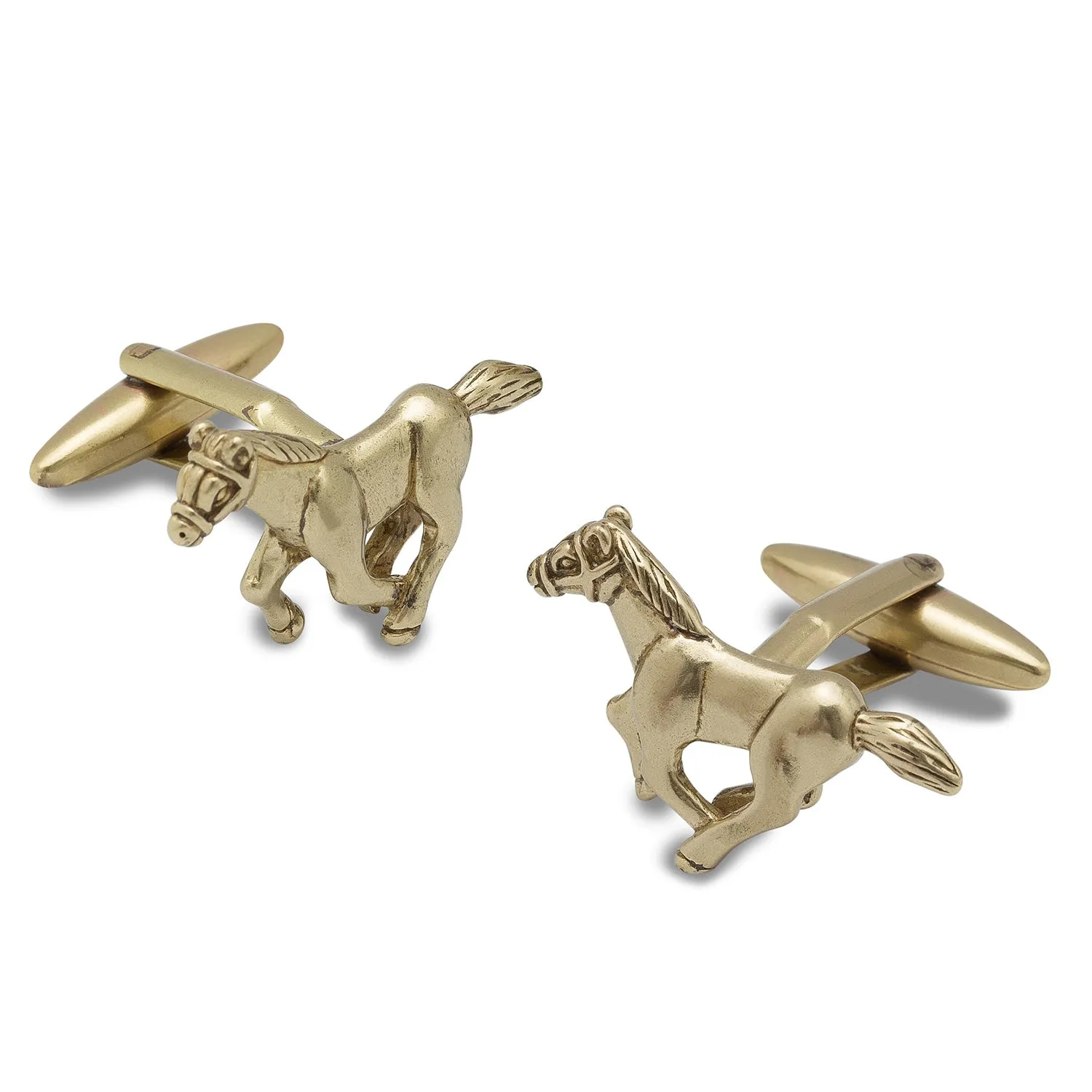 Antique Gold Seabiscuit Horse Cufflinks