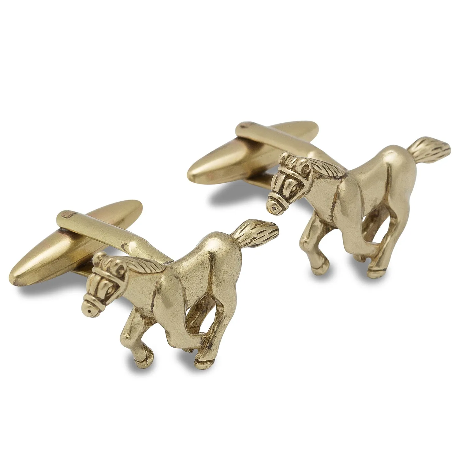 Antique Gold Seabiscuit Horse Cufflinks