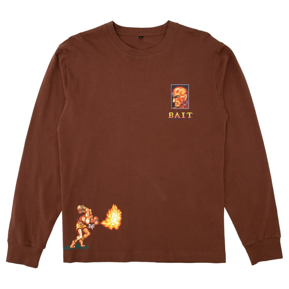 BAIT x Street Fighter Men Select Your Fighter Dhalsim Long Sleeve Tee (brown)