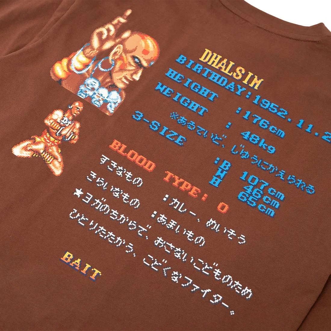 BAIT x Street Fighter Men Select Your Fighter Dhalsim Long Sleeve Tee (brown)