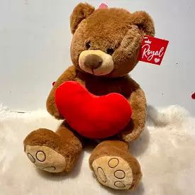 beau Brown Teddy Bear With Red Heart