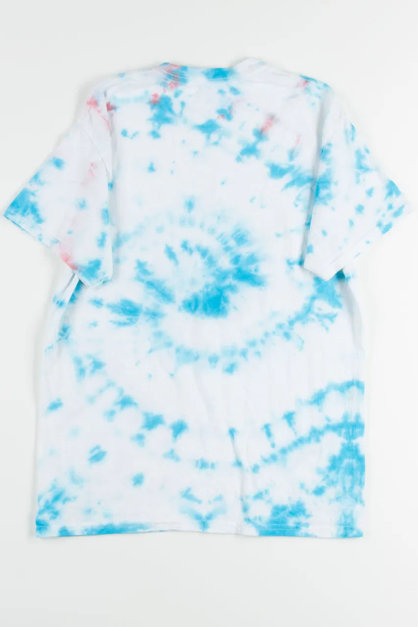 Blue & White Spiral Weed Tie Dye Tee