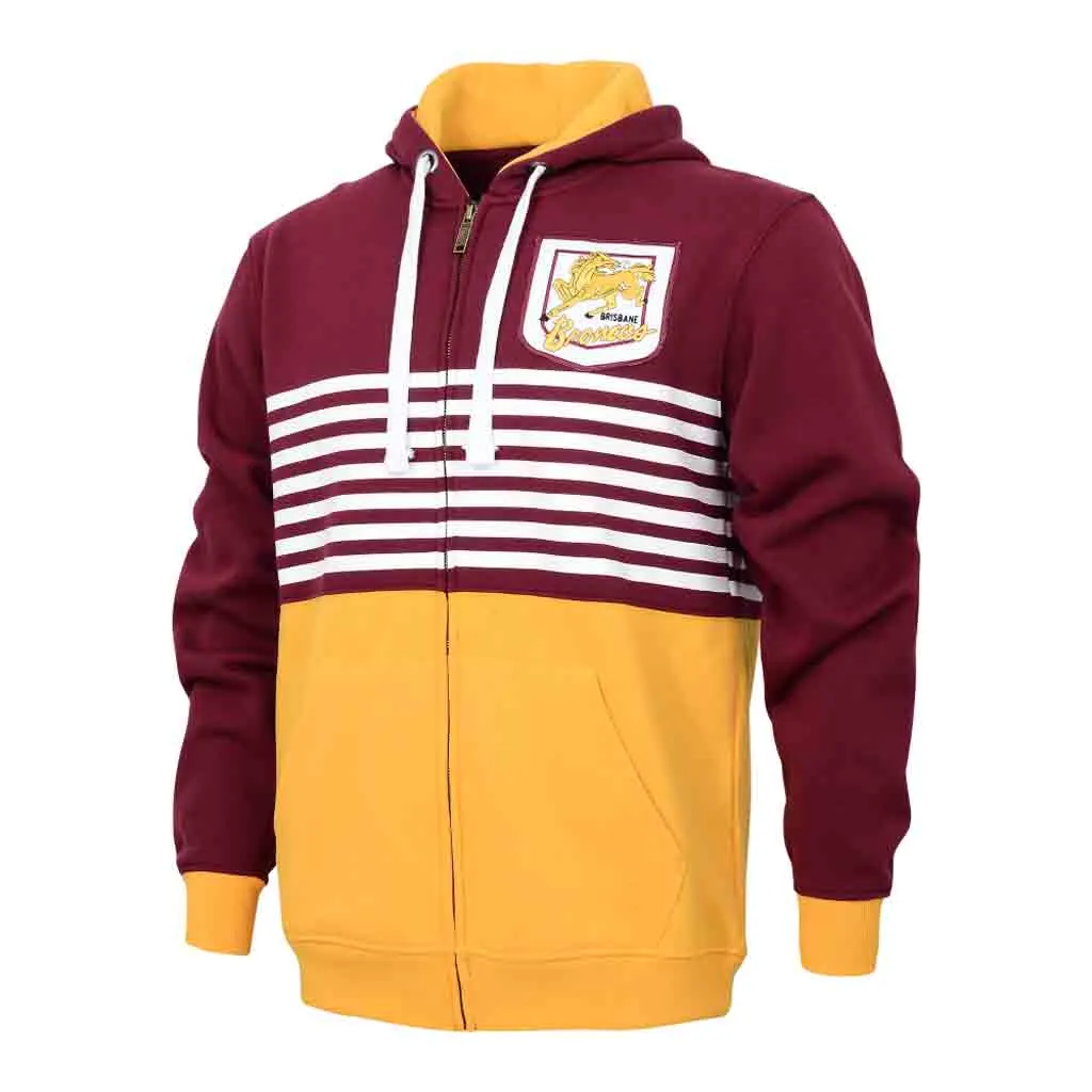 Brisbane Broncos Retro Zip Hoodie Adult