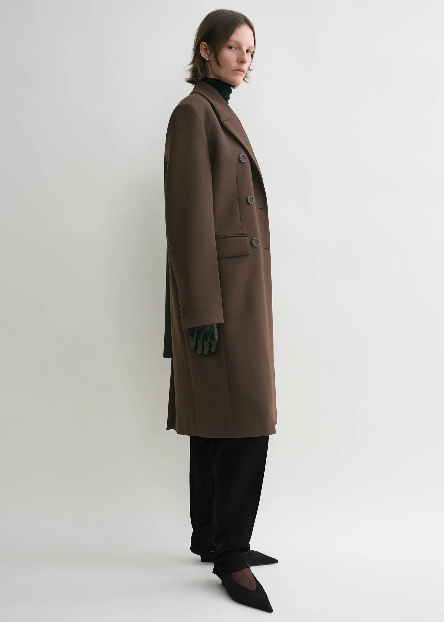 Broad midi coat bark