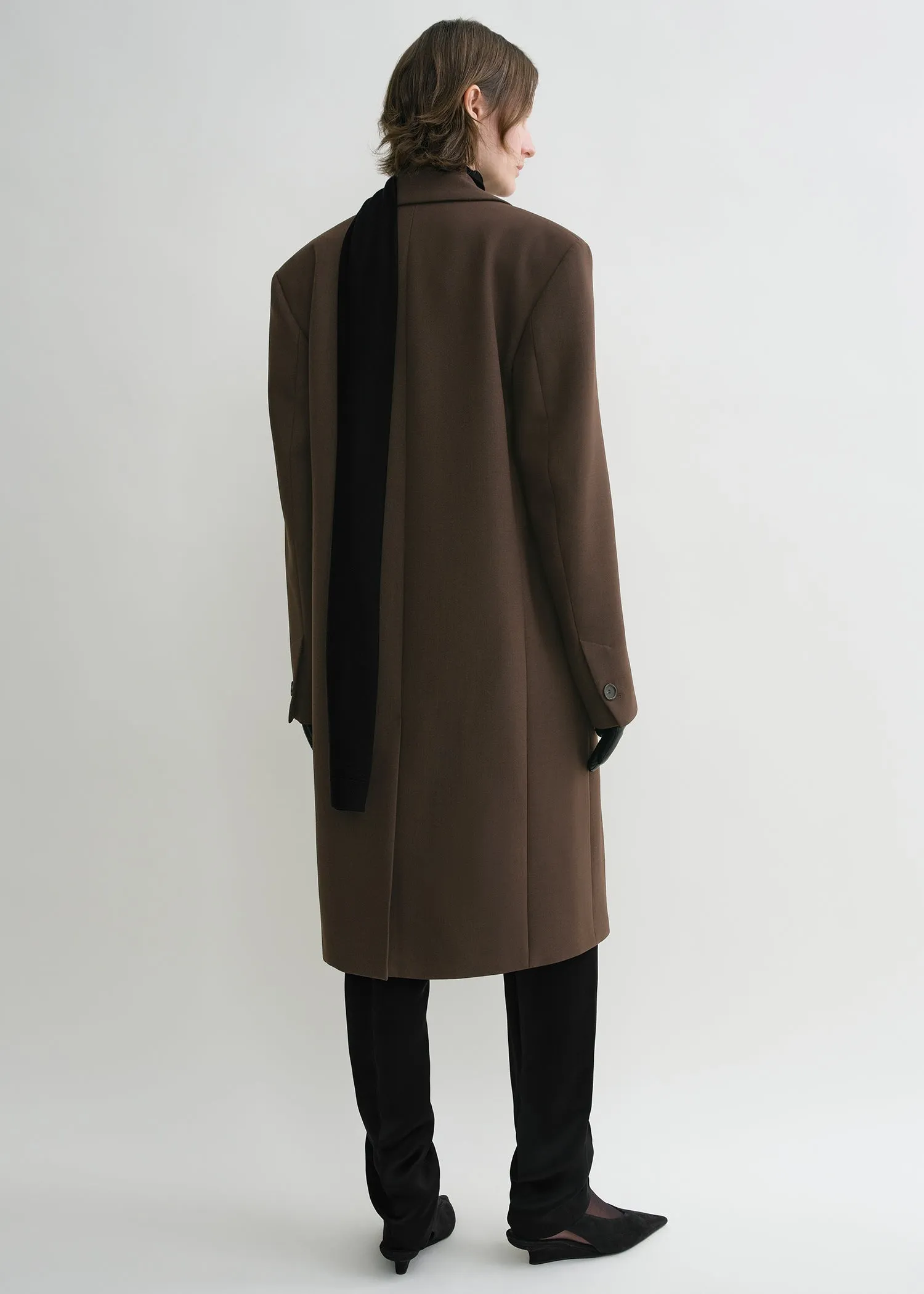 Broad midi coat bark