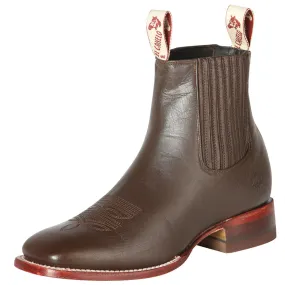 Brown Ankle Boots Square Toe