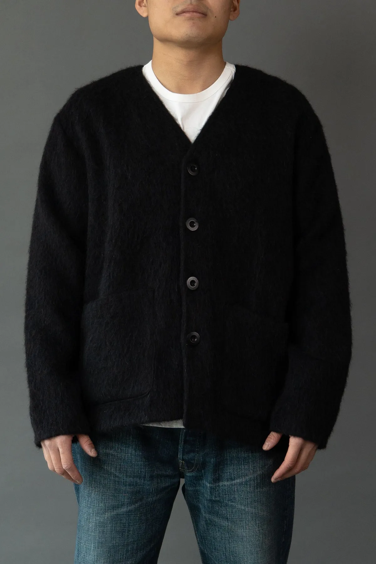 Cardigan - Black Mohair