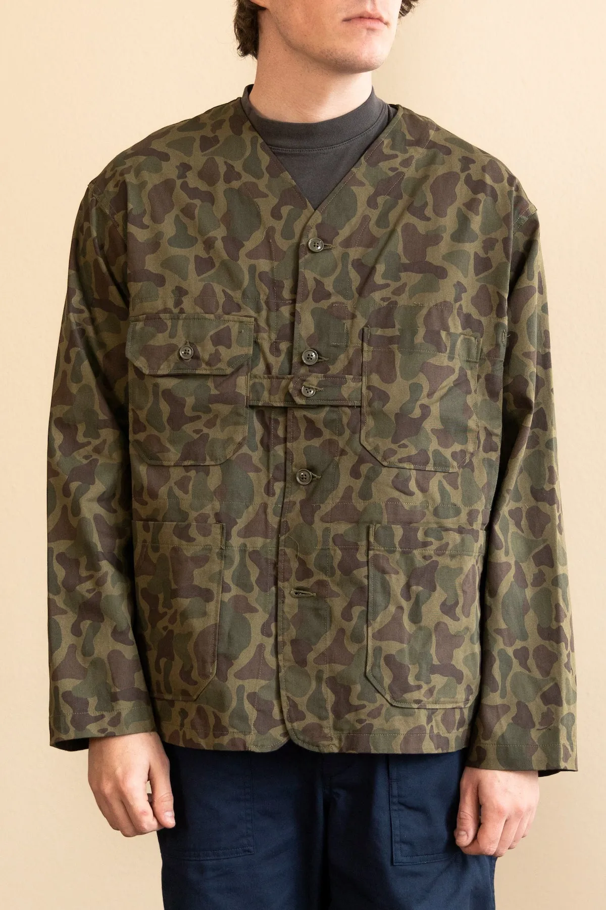 Cardigan Jacket - Olive Camo 6.5oz Flat Twill