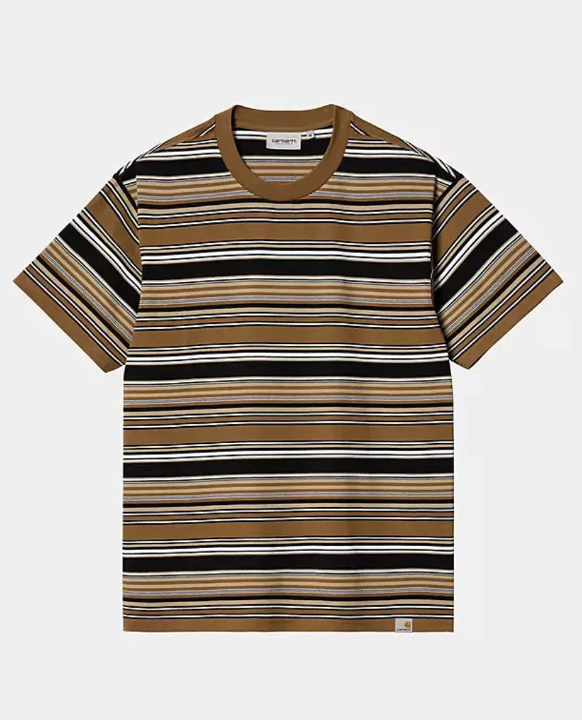 Carhartt WIP Lafferty S/S Tee Lafferty Stripe, Hamilton Brown (In Store Pickup Only)