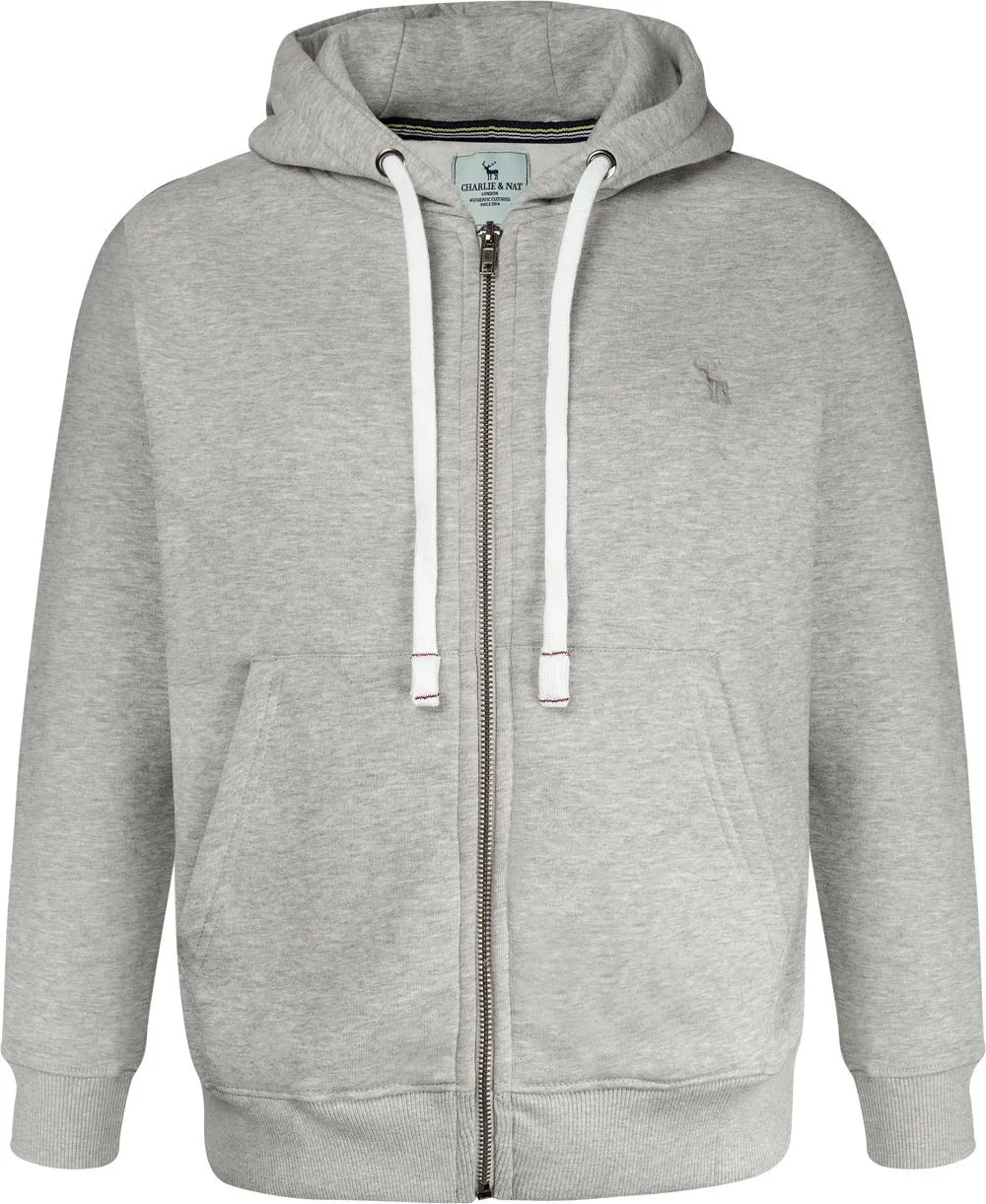 Charlie & Nat Boys Authentic Brushback Zip Up Hoody - Grey