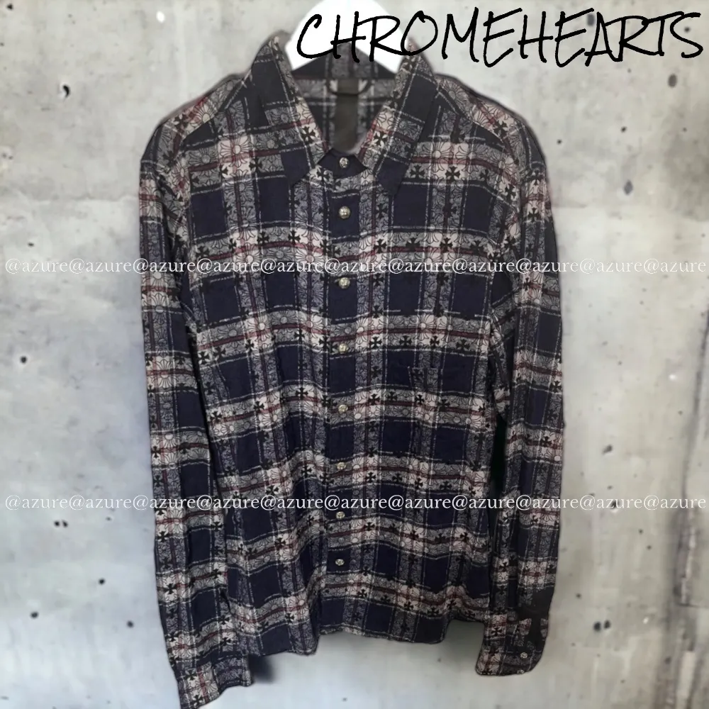 CHROME HEARTS  |Tartan Unisex Street Style Long Sleeves Logo Shirts