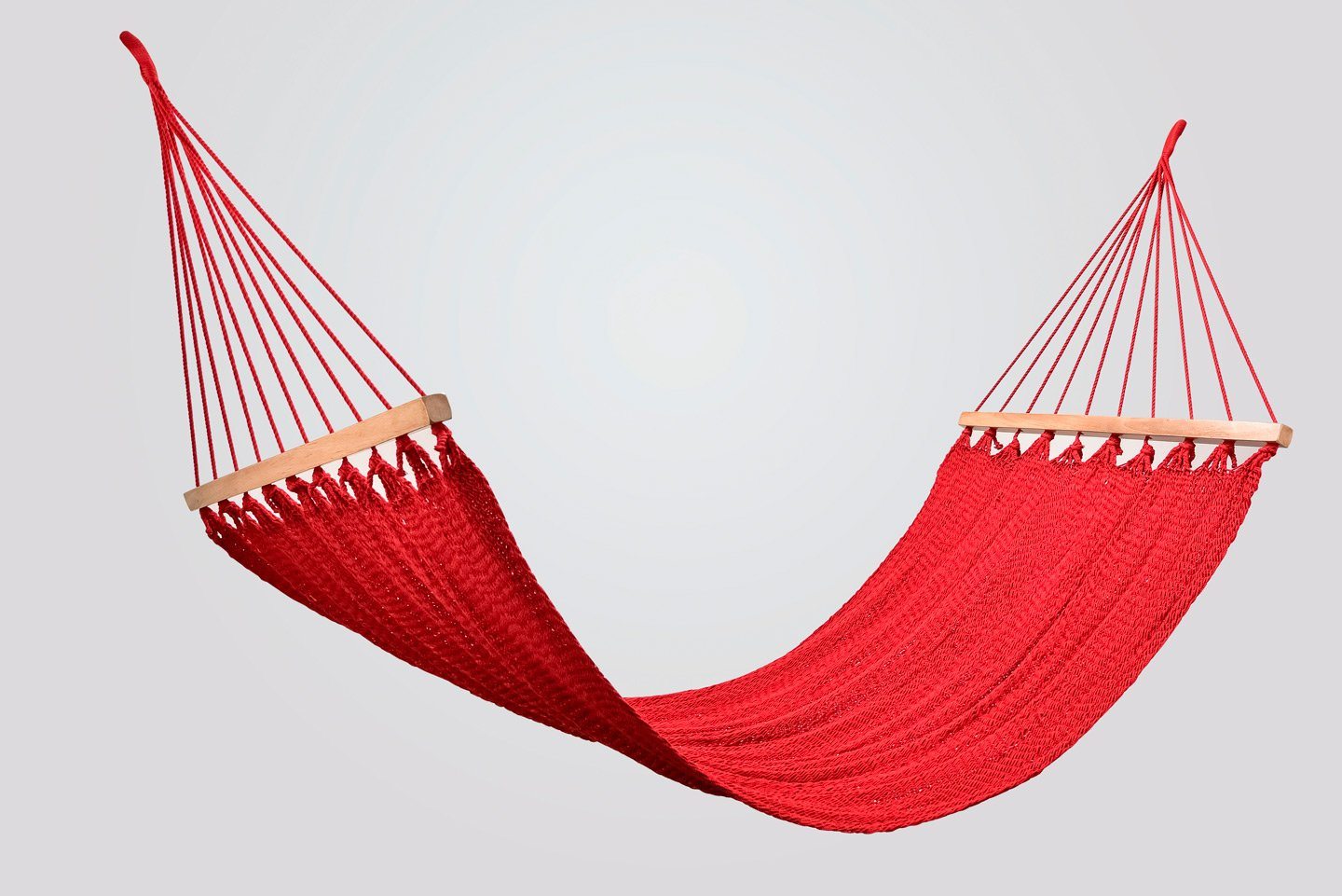 Classic Red Cotton Hammock (Wooden Bar)