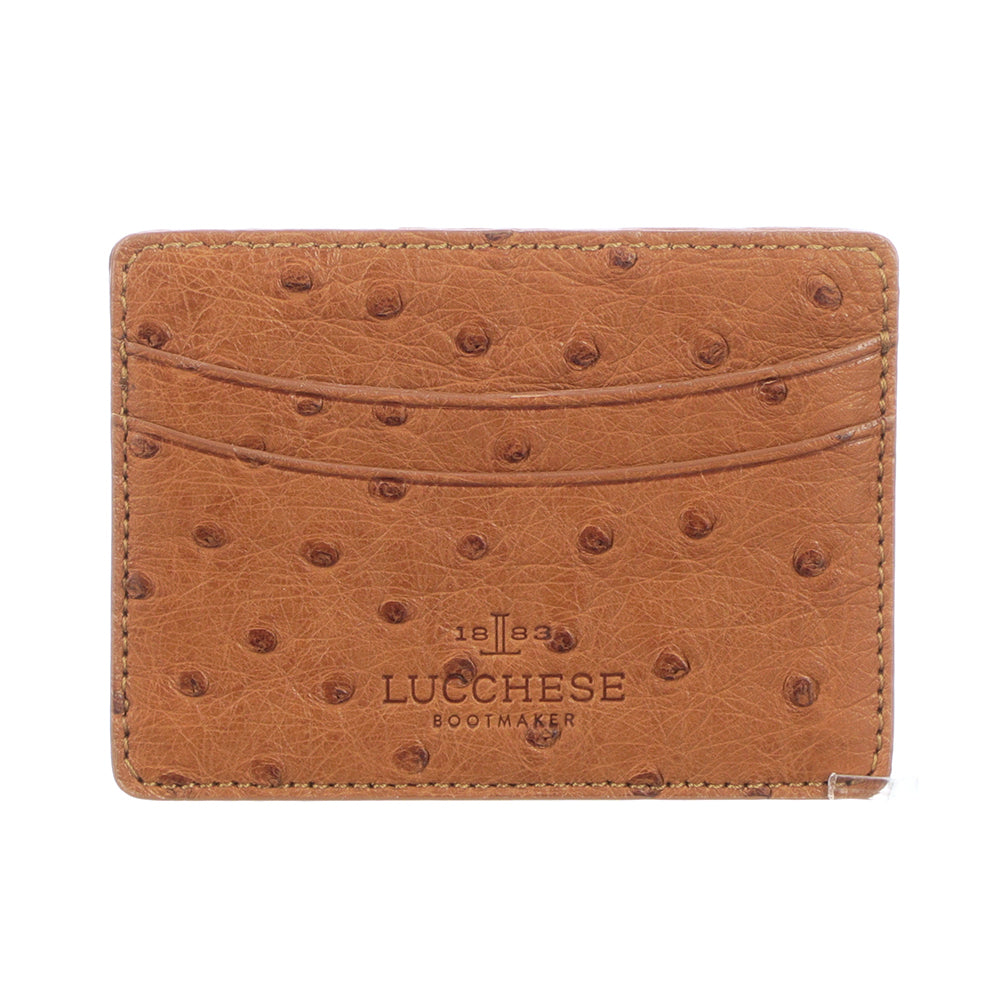 Credit Card Case – Ostrich :: Cognac