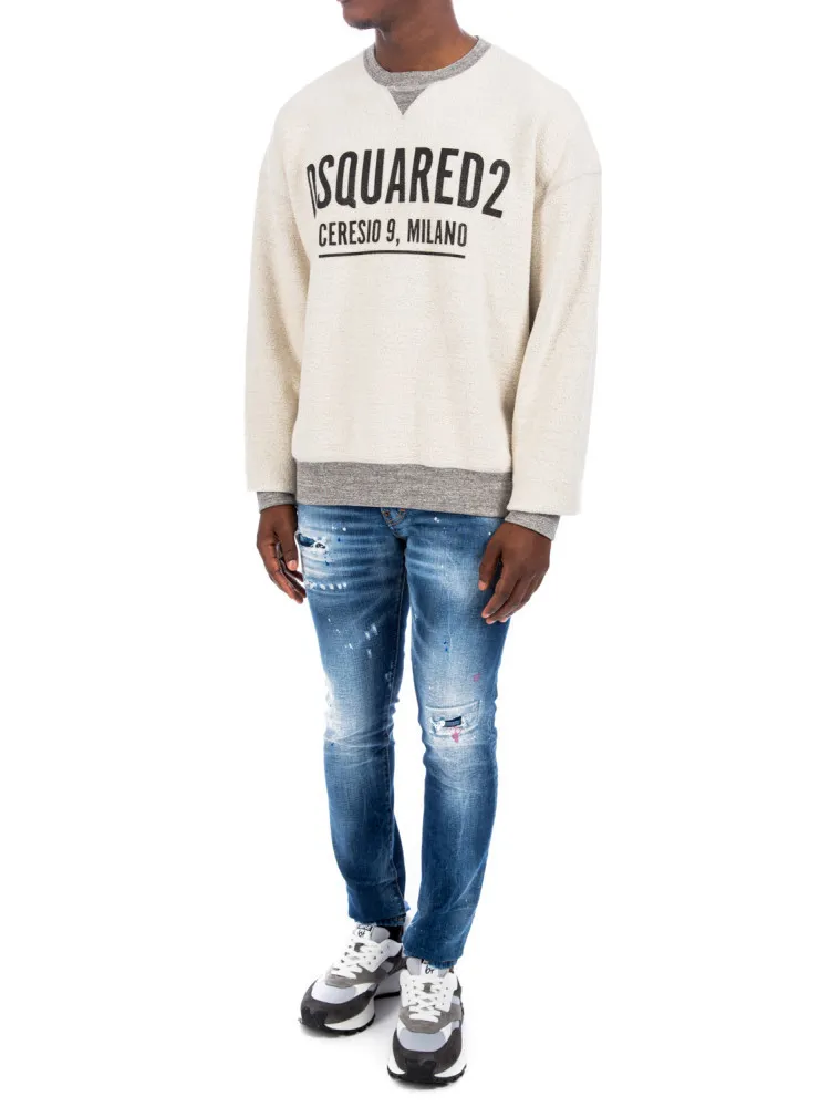 D SQUARED2  |Crew Neck Street Style Long Sleeves Cotton Logo Luxury