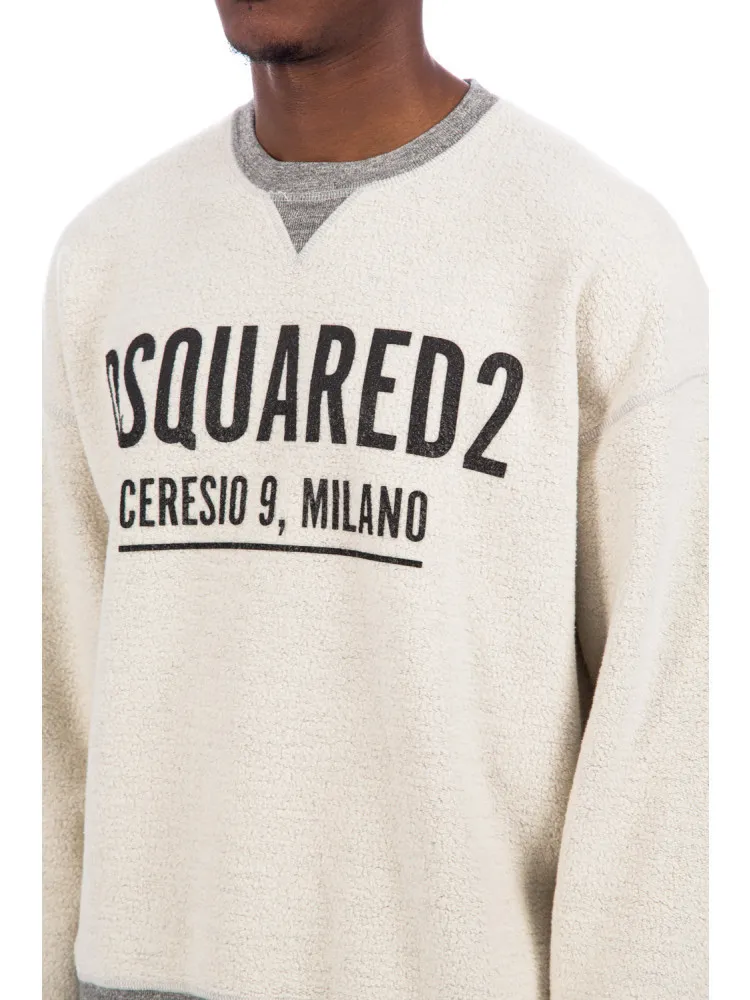 D SQUARED2  |Crew Neck Street Style Long Sleeves Cotton Logo Luxury