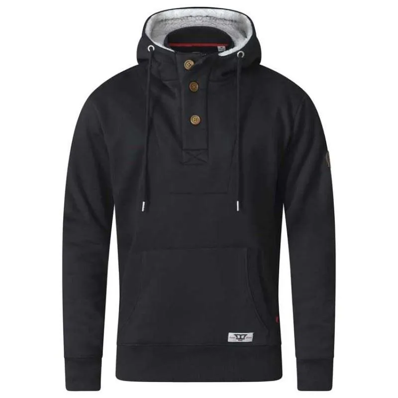 D555 Lorenzo Hoody With Fur Hood Black