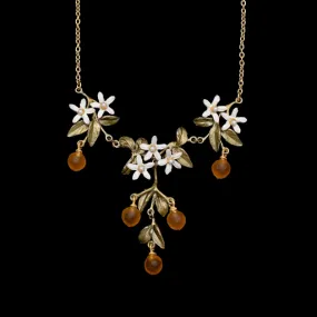 Dainty Orange Blossom 16 Inch Adjustable Necklace by Michael Michaud