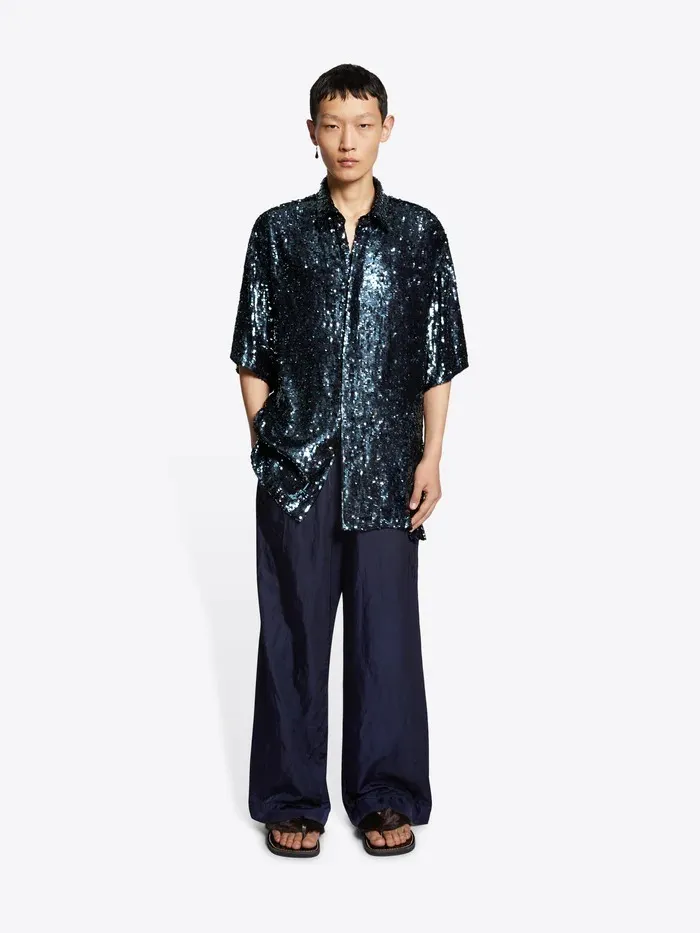 Dries Van Noten  |Blended Fabrics Long Sleeves Plain Designers Shirts