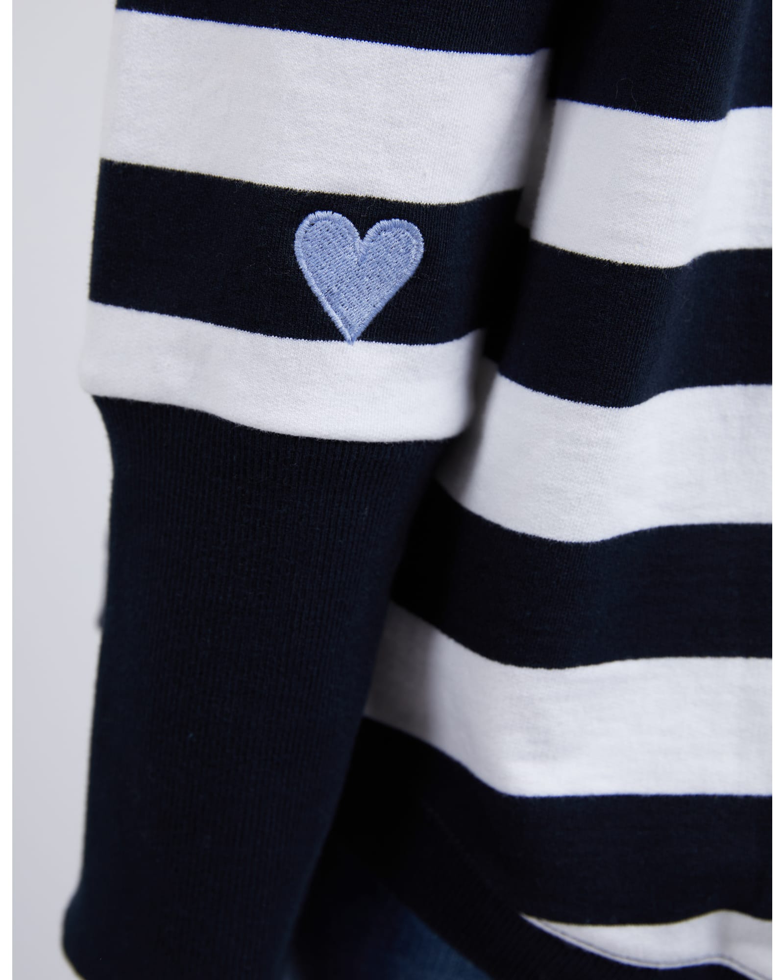 Elm - Quarter Heart Fleeced Crew - Navy