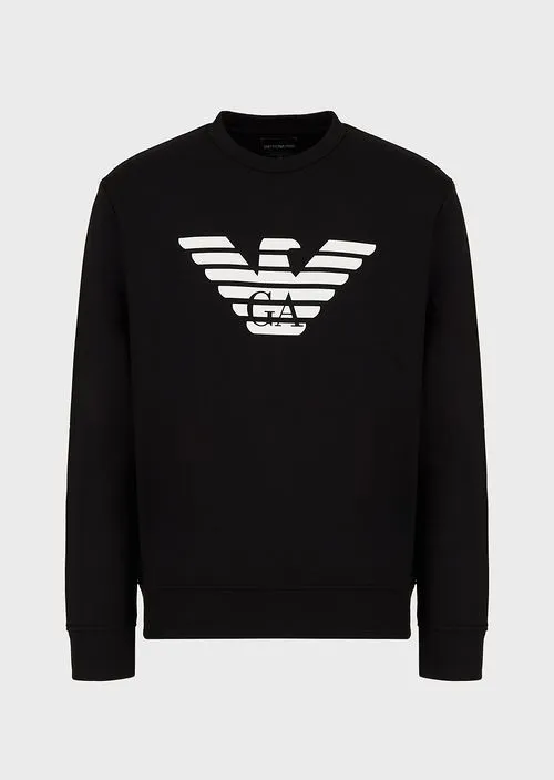 EMPORIO ARMANI  |Crew Neck Street Style Long Sleeves Plain Logo Sweatshirts