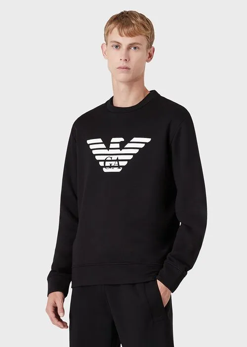 EMPORIO ARMANI  |Crew Neck Street Style Long Sleeves Plain Logo Sweatshirts