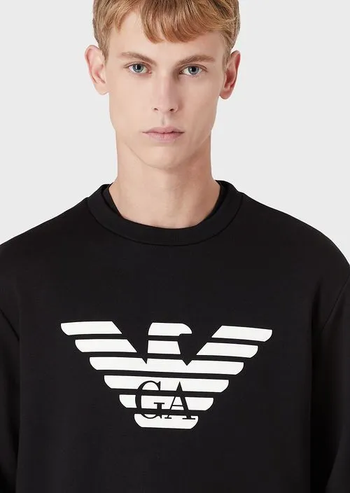 EMPORIO ARMANI  |Crew Neck Street Style Long Sleeves Plain Logo Sweatshirts