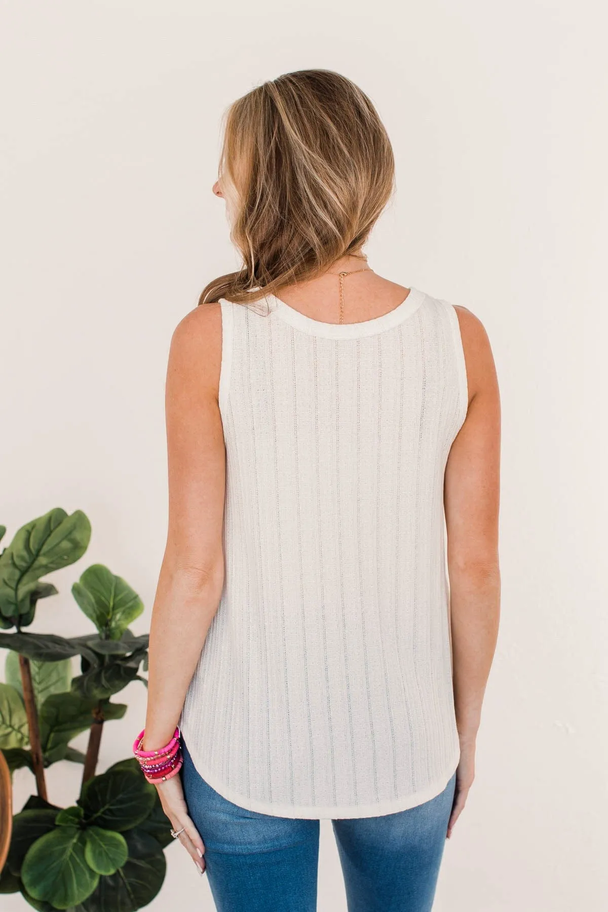 Envy Me Knit Tank Top- Ivory