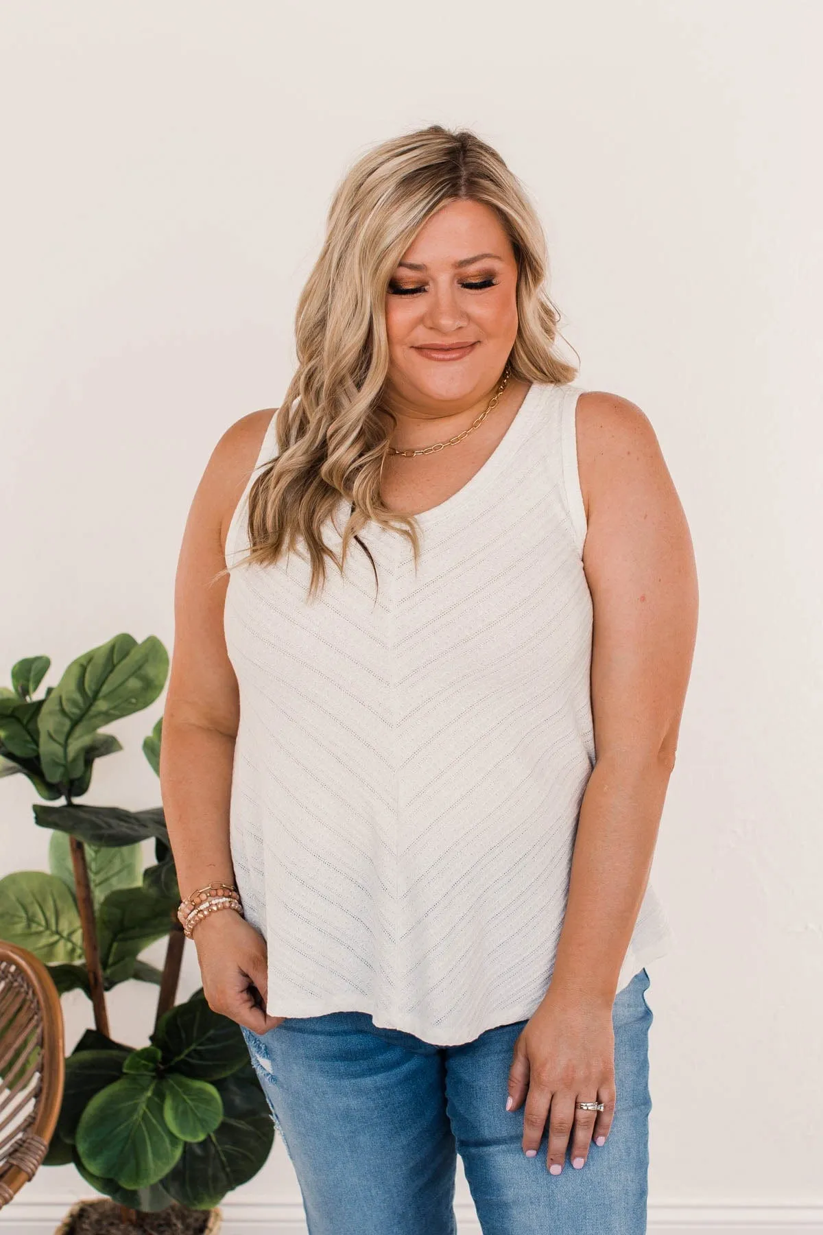 Envy Me Knit Tank Top- Ivory