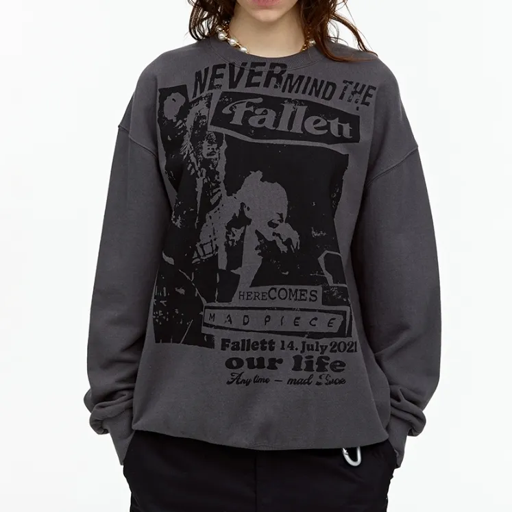 Fallett  |Unisex Street Style Long Sleeves Cotton Logo Sweatshirts