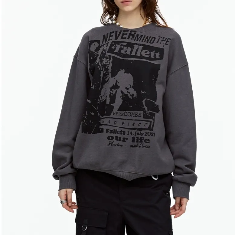 Fallett  |Unisex Street Style Long Sleeves Cotton Logo Sweatshirts