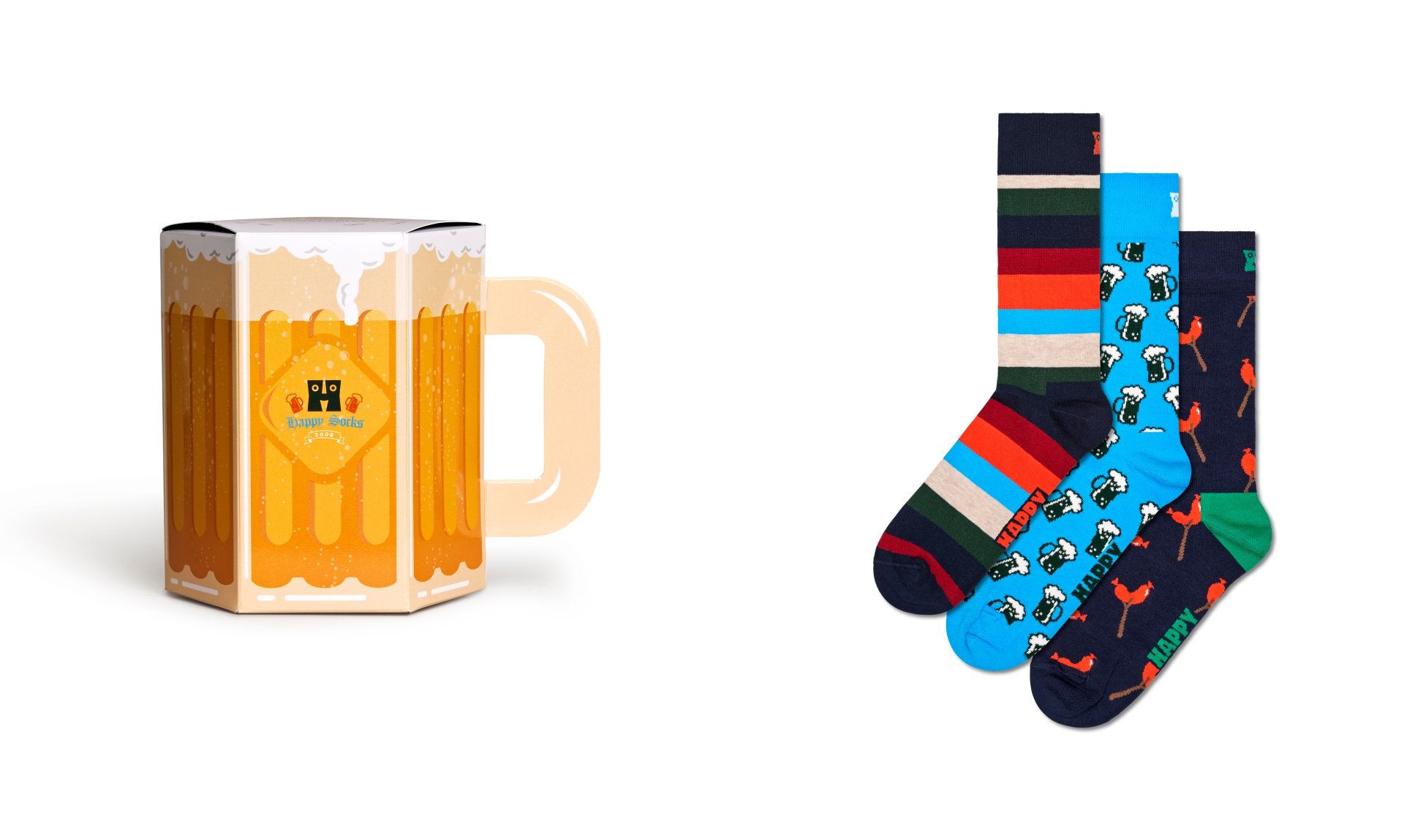 Happy Socks 'Wurst And Beer' Socks Gift Set (3-Pack)