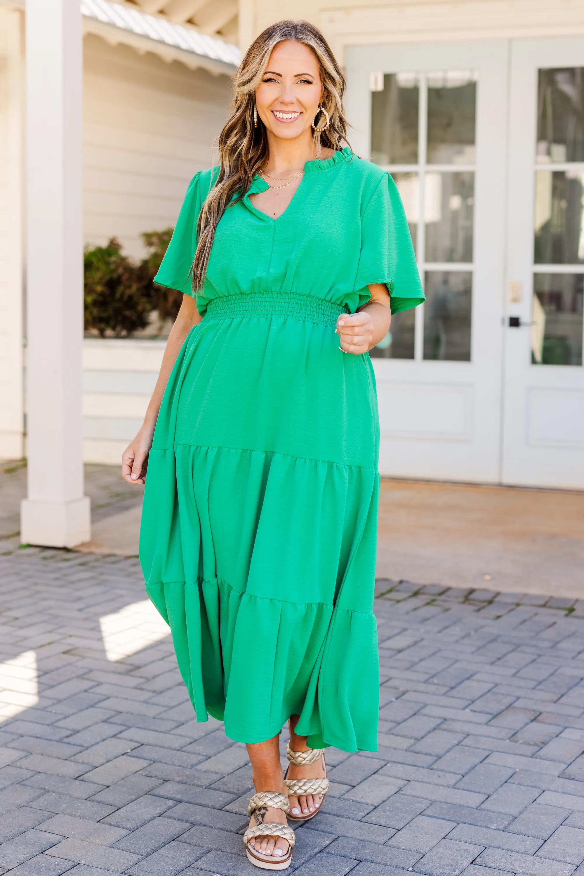 Happy To Be Me Dress, Green