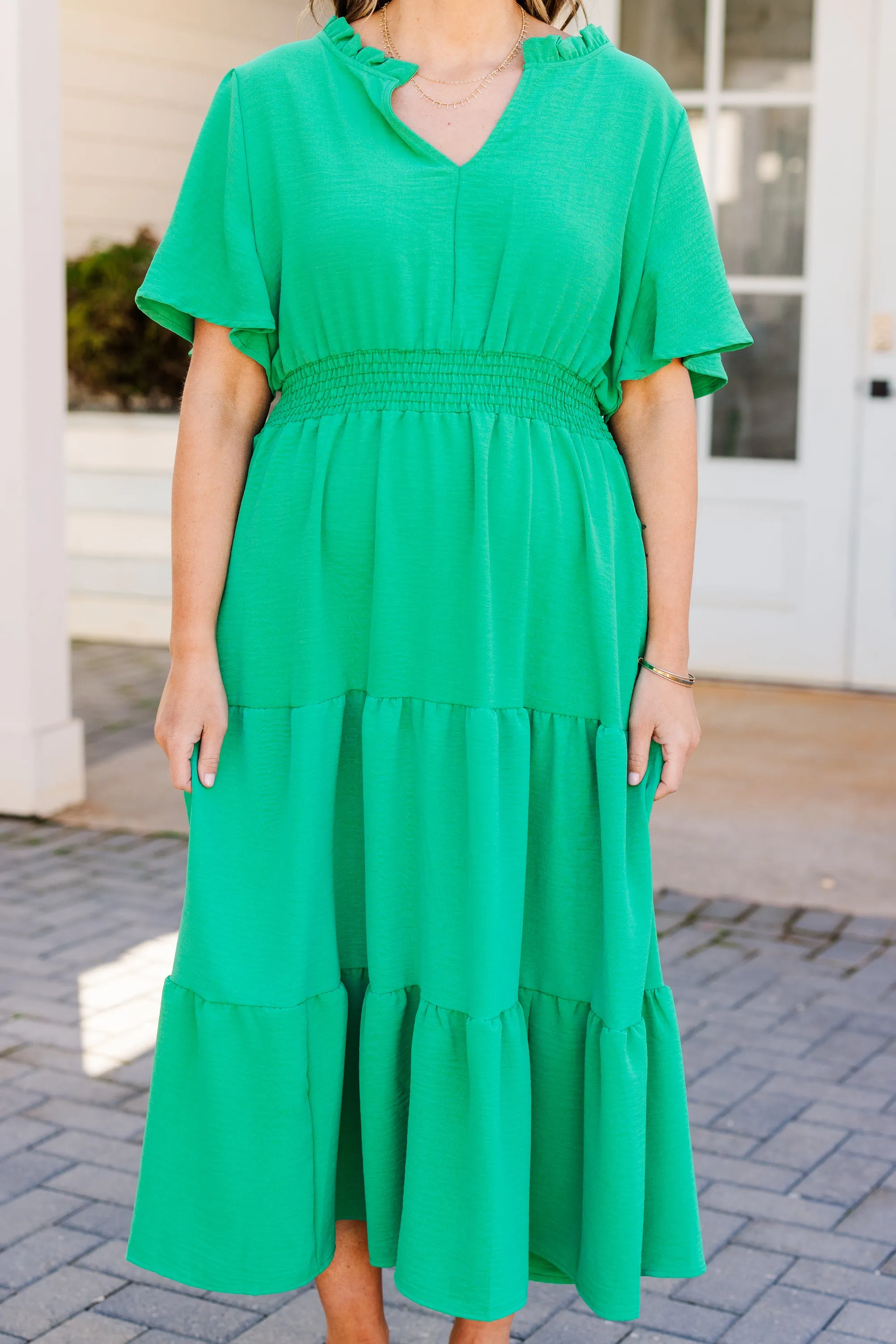 Happy To Be Me Dress, Green