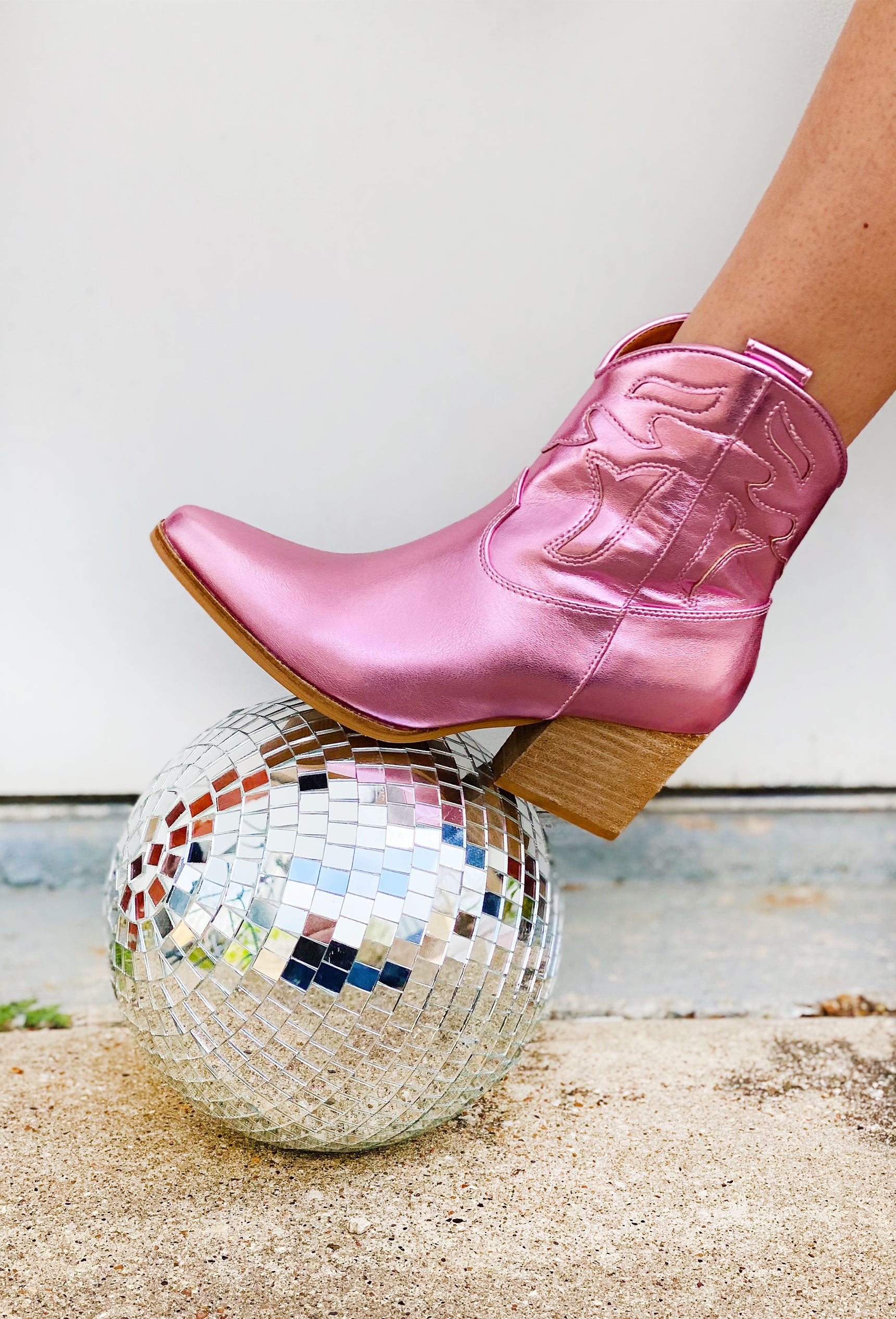 Hazel Pink Metallic Western Boot