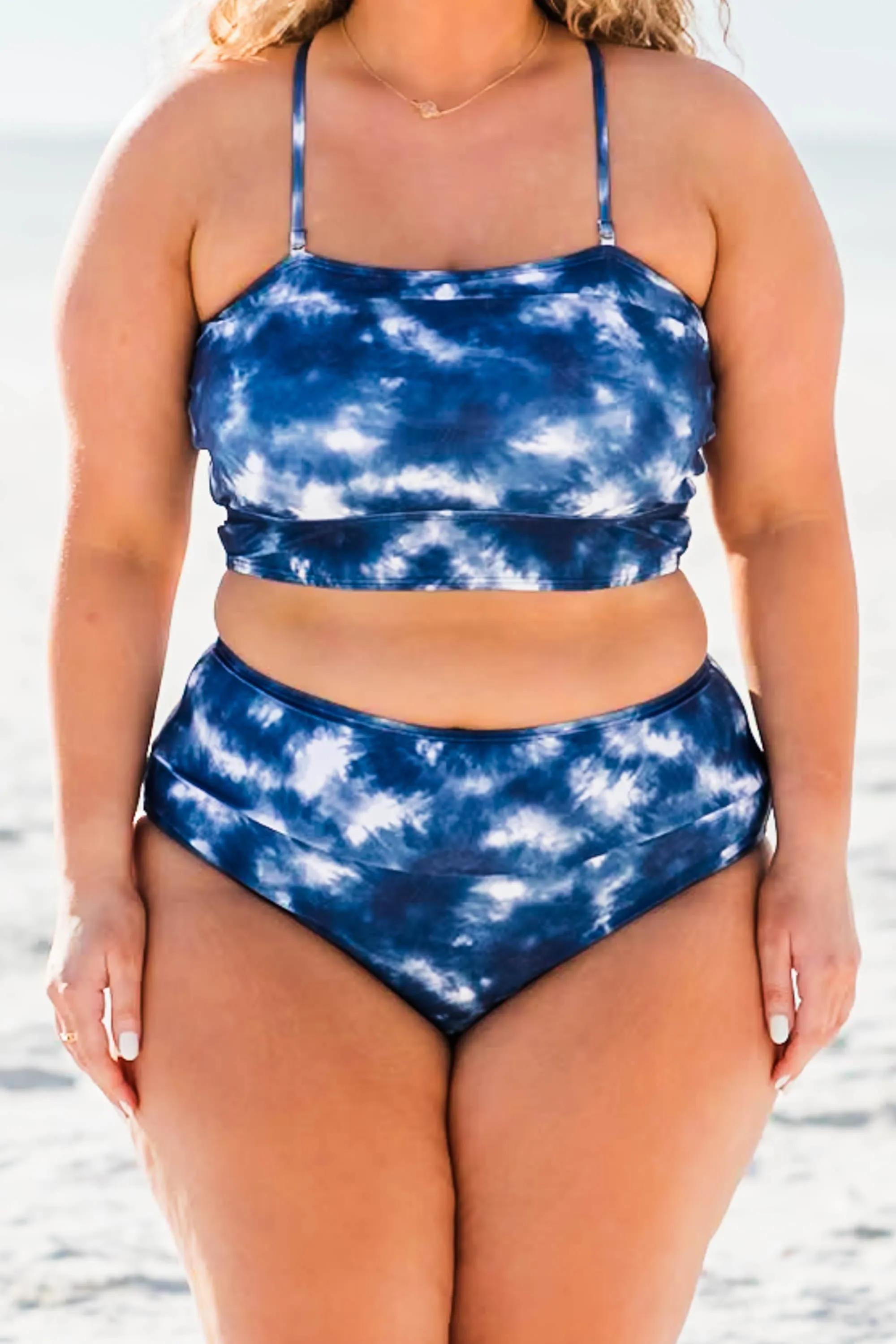 Hidden Islands Swim Bottom, Tie Dye-Blue