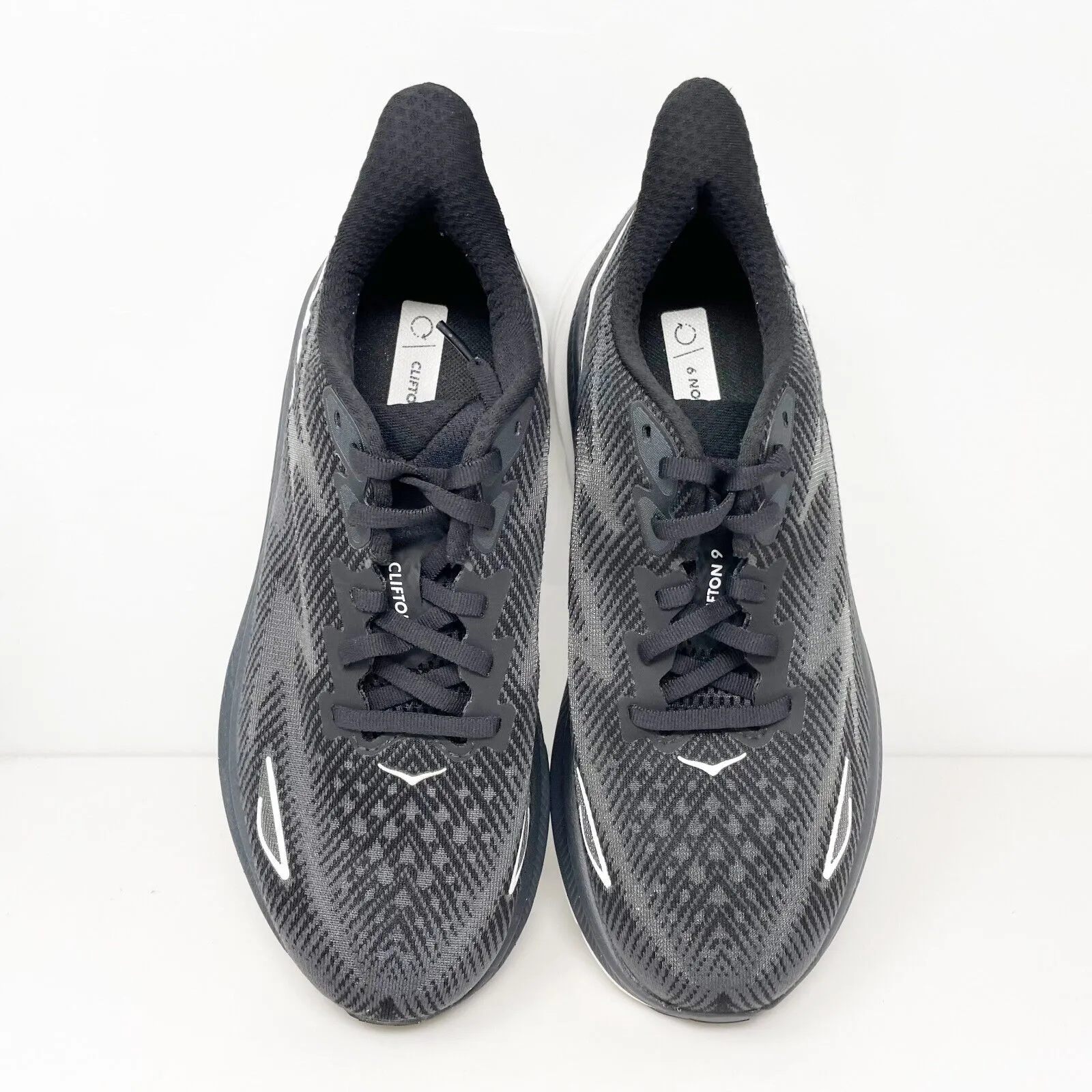 Hoka One One Womens Clifton 9 1132211 BWHT Black Running Shoes Sneakers Size 7 D