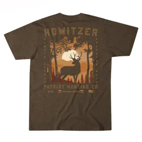 Howitzer Patriot Hunting Short Sleeve Tee Brown Heather Shirt