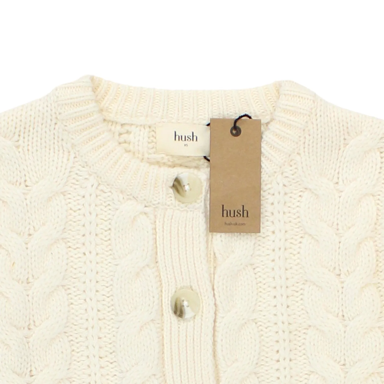 Hush Cream Adeline Cable Knitted Cardigan