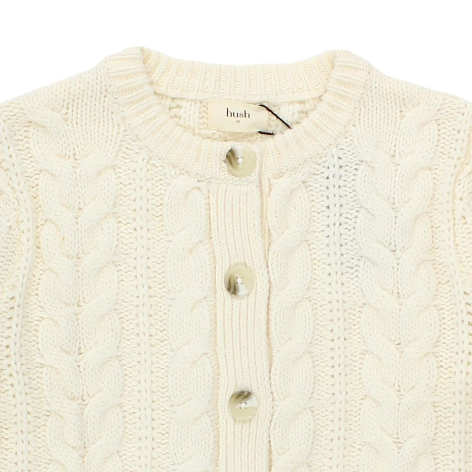 Hush Cream Adeline Cable Knitted Cardigan