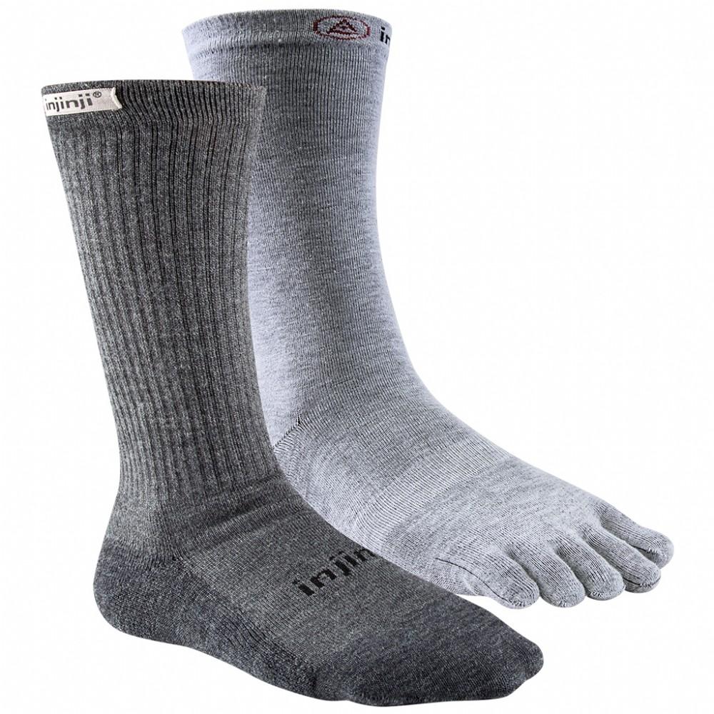 Injinji MENS Crew Outdoor Hiker + Liner - Charcoal