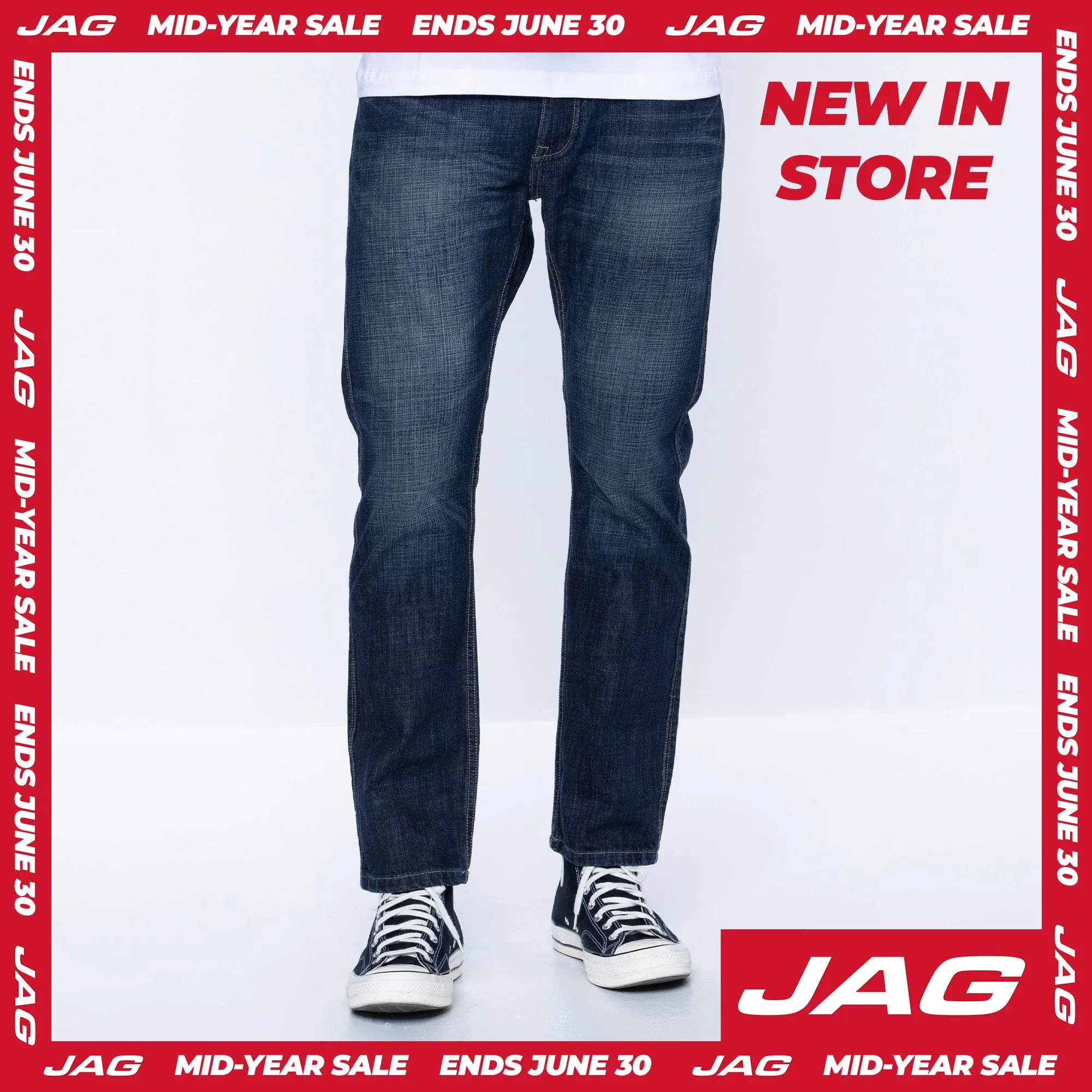 Jag Men's Low & Lean Jeans 28 Inseam in Desert Wash